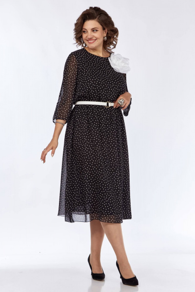 Платье с разрезом и сборками из шифона с ремнем для нарядных повседневных образов Matini 3.1797 - фото 5