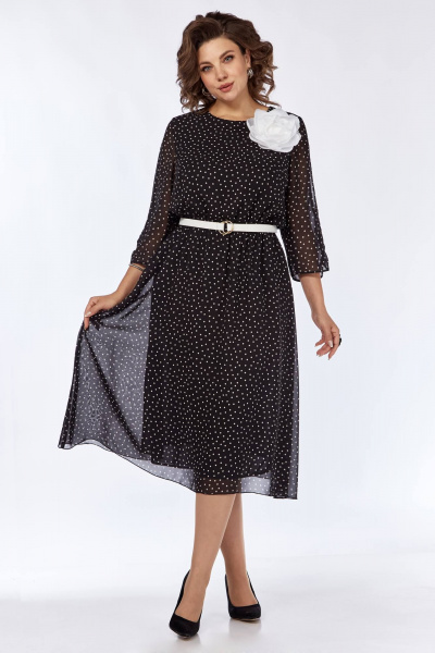 Платье с разрезом и сборками из шифона с ремнем для нарядных повседневных образов Matini 3.1797 - фото 3