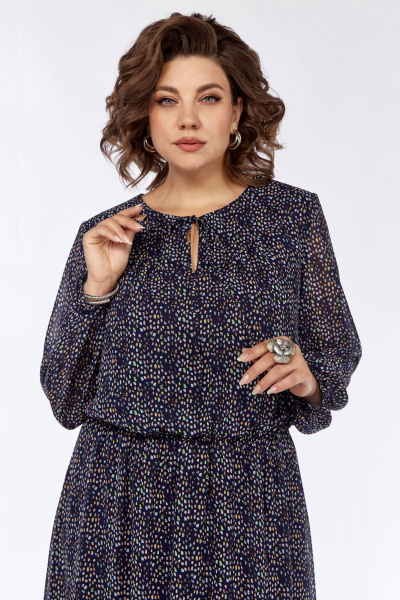 Платье с каплей и сборками из шифона для деловых и праздничных случаев Matini 3.1639 - фото 3