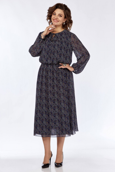 Платье с каплей и сборками из шифона для деловых и праздничных случаев Matini 3.1639 - фото 2