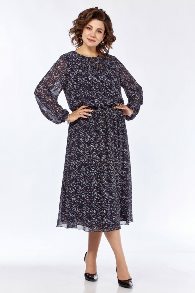 Платье с каплей и сборками из шифона для деловых и праздничных случаев Matini 3.1639 - фото 1