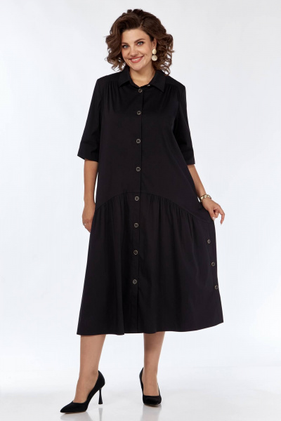 Платье трапециевидное из хлопка с кокетками и воланами Matini 3.1540 - фото 7