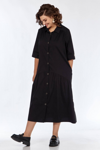 Платье трапециевидное из хлопка с кокетками и воланами Matini 3.1540 - фото 6