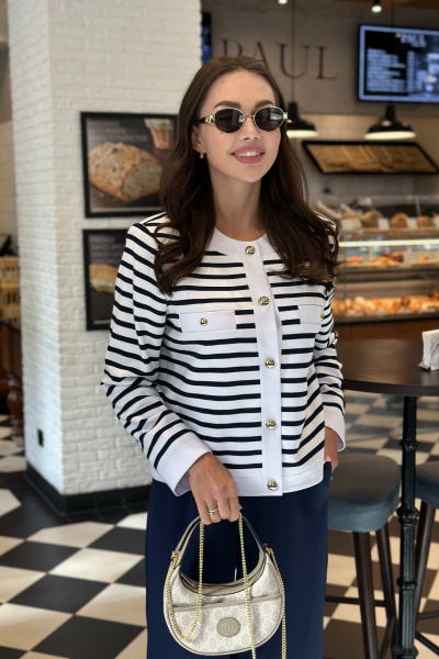 Жакет прямого силуэта с накладными карманами и обтачками из ткани-компаньона Kaloris 2115 - фото 8