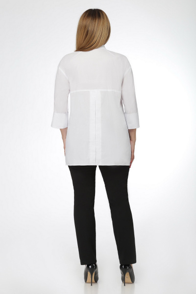 Летняя деловая рубашка из хлопка и текстиля DaLi 5295 белый - фото 2