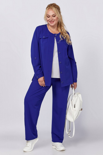 Двухпредметный костюм жакет и брюки с классическим кроем и резинкой по спинке Algranda А3972-с - фото 1