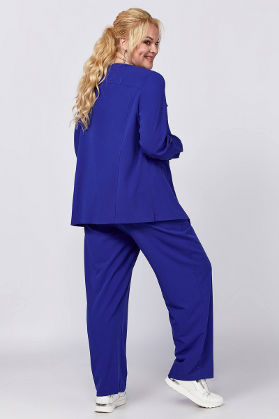Двухпредметный костюм жакет и брюки с классическим кроем и резинкой по спинке Algranda А3972-с - фото 4
