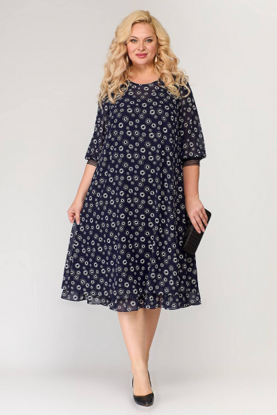 Платье из шифона с воланом и каплей на горловине для романтичных образов Algranda А3986-5 - фото 10