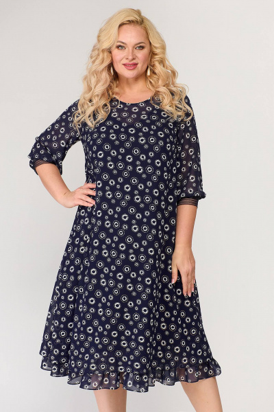 Платье из шифона с воланом и каплей на горловине для романтичных образов Algranda А3986-5 - фото 9