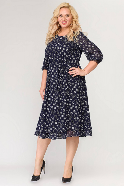 Платье из шифона с воланом и каплей на горловине для романтичных образов Algranda А3986-5 - фото 7