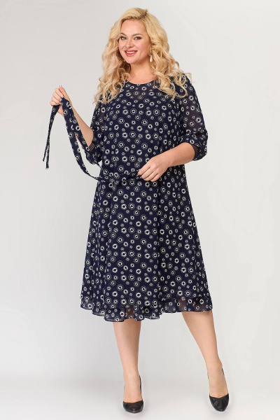 Платье из шифона с воланом и каплей на горловине для романтичных образов Algranda А3986-5 - фото 2