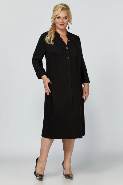 Миди платье с блеском и рукавом-манжетом для элегантных выходов Algranda А4005 - фото 3