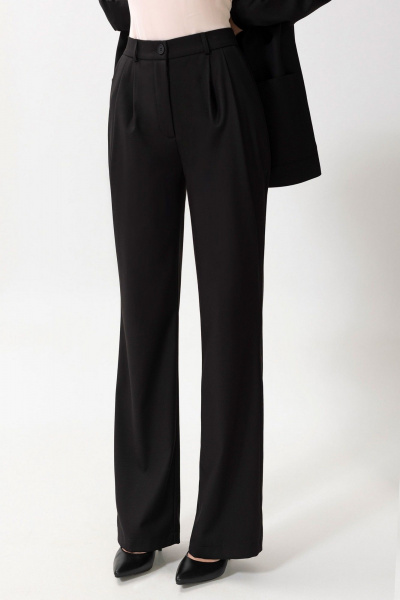 Демисезонный костюм брюки жакет из текстиля на каждый день Golden Valley 6620 черный - фото 5