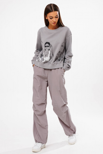 Брюки и джемпер женский демисезонный комплект из трикотажа Fantazia Mod 4604 - фото 9
