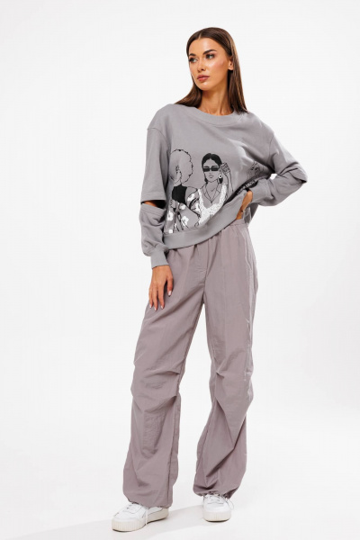 Брюки и джемпер женский демисезонный комплект из трикотажа Fantazia Mod 4604 - фото 8