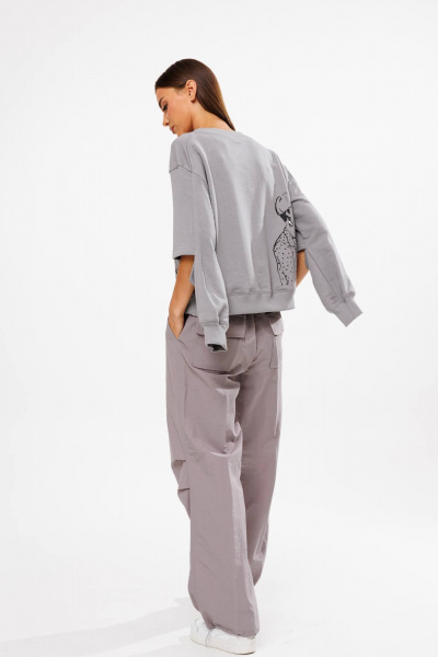 Брюки и джемпер женский демисезонный комплект из трикотажа Fantazia Mod 4604 - фото 6
