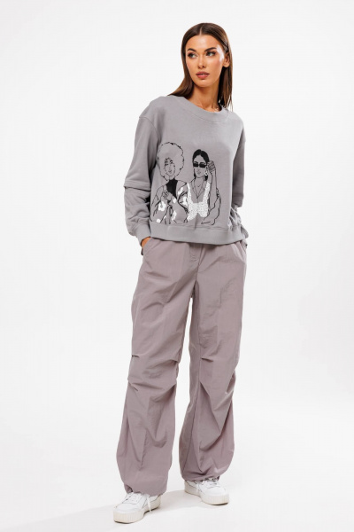 Брюки и джемпер женский демисезонный комплект из трикотажа Fantazia Mod 4604 - фото 1