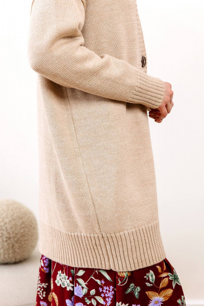 Уютный женский кардиган вязаный из шерстяной пряжи Romgil РВ0089-ШЕ5 светлый_опаловый - фото 12