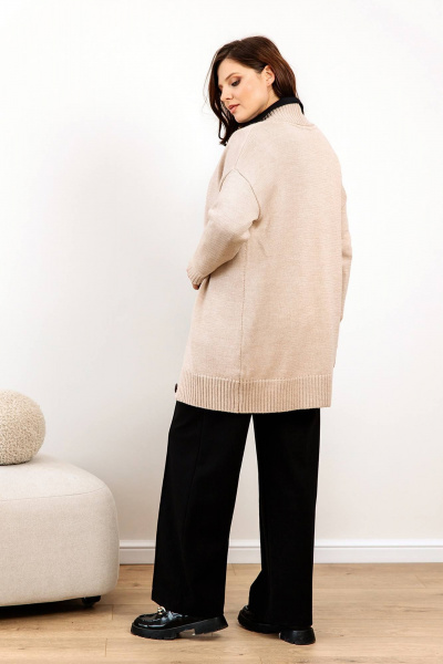 Уютный женский кардиган вязаный из шерстяной пряжи Romgil РВ0089-ШЕ5 светлый_опаловый - фото 5