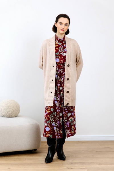 Уютный женский кардиган вязаный из шерстяной пряжи Romgil РВ0089-ШЕ5 светлый_опаловый - фото 3