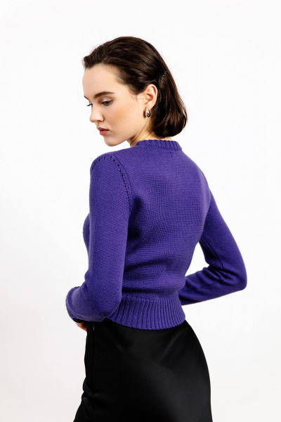 Джемпер классический из мягкого трикотажа для офиса Romgil РВ0116-ШЕ5 глубокий_фиолетовый - фото 7