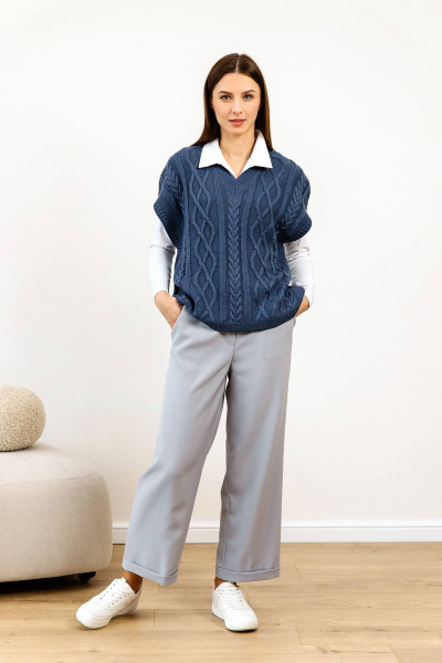 Жилет вязаный трикотажный с орнаментом для демисезона Romgil 926ШТЗ габардин - фото 6