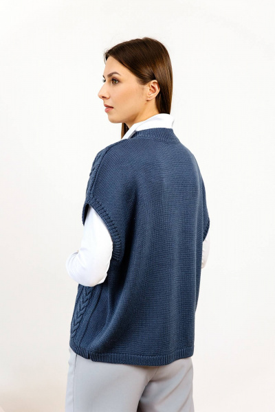 Жилет вязаный трикотажный с орнаментом для демисезона Romgil 926ШТЗ габардин - фото 2