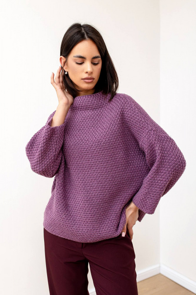 Джемпер трикотажный шерстяной на каждый день Romgil 943ШТЗ пыльная_сирень - фото 5