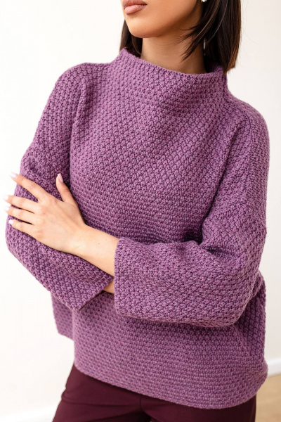 Джемпер трикотажный шерстяной на каждый день Romgil 943ШТЗ пыльная_сирень - фото 3