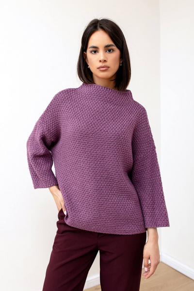 Джемпер трикотажный шерстяной на каждый день Romgil 943ШТЗ пыльная_сирень - фото 1