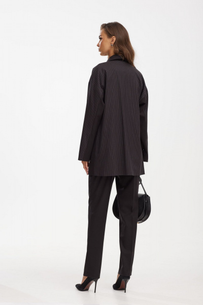 Костюм 3-ка из текстиля с укороченной футболкой для повседневной Твой имидж 1928 черный - фото 2