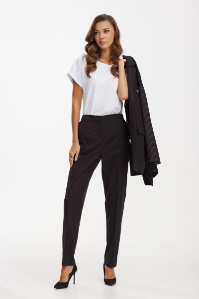 Костюм 3-ка из текстиля с укороченной футболкой для повседневной Твой имидж 1928 черный - фото 3