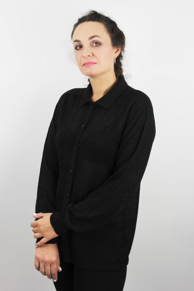 Жакет из вязаного трикотажа черного цвета для повседневных образов Полесье С2811-23 4С0724-Д43 158,164 черный+черный - фото 2