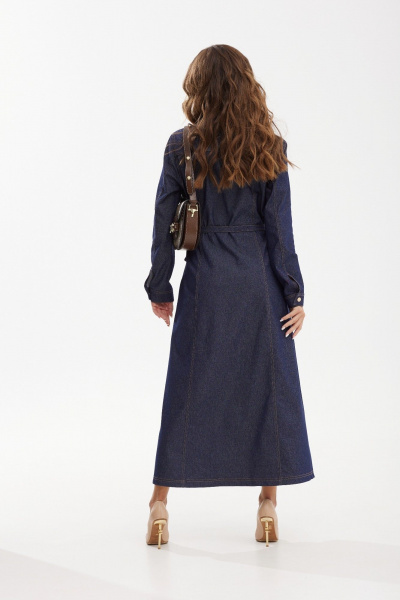 Демисезонное джинсовое платье макси с пуговицами Vesnaletto 3923 - фото 7
