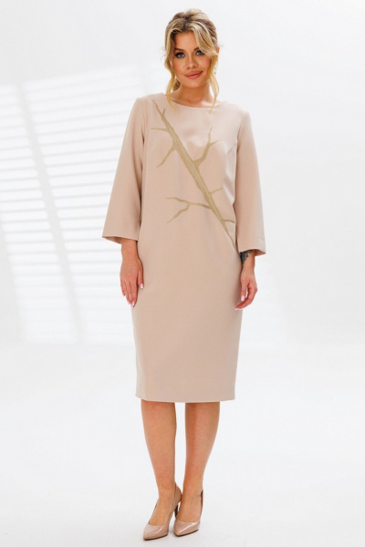 Деловое платье прямого силуэта с вышивкой и подкладкой Faufilure C1608 - фото 1