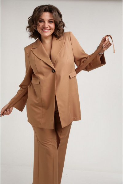 Деловой костюм комплект из жакета и брюк с резинкой VIA-Mod 637 - фото 6