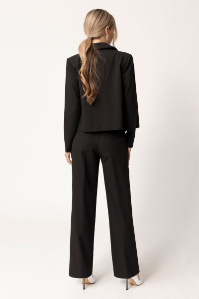 Демисезонный костюм из жакета и брюк с прорезными карманами Golden Valley 6614 черный - фото 3