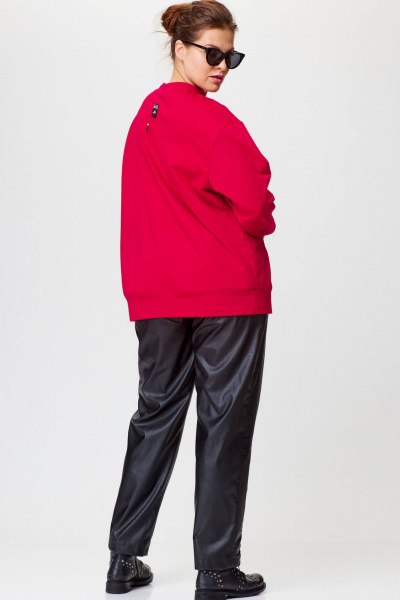 Брюки из экокожи с резинкой и карманами для городской одежды SOVA 11247 черный - фото 3