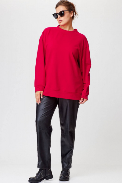 Брюки из экокожи с резинкой и карманами для городской одежды SOVA 11247 черный - фото 2