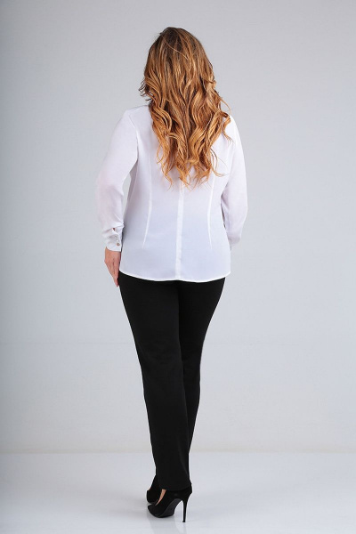 Элегантная блуза с драпировкой и имитированным галстуком Таир-Гранд 62197 белый - фото 4