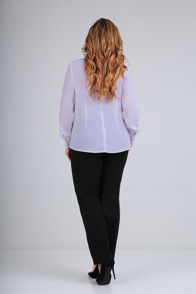 Стильная свободная блуза с драпировкой и воротником-стойкой Таир-Гранд 62197 лаванда - фото 3