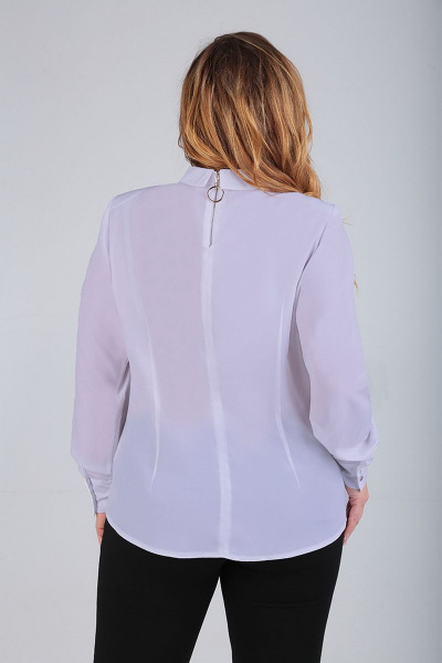 Стильная свободная блуза с драпировкой и воротником-стойкой Таир-Гранд 62197 лаванда - фото 2