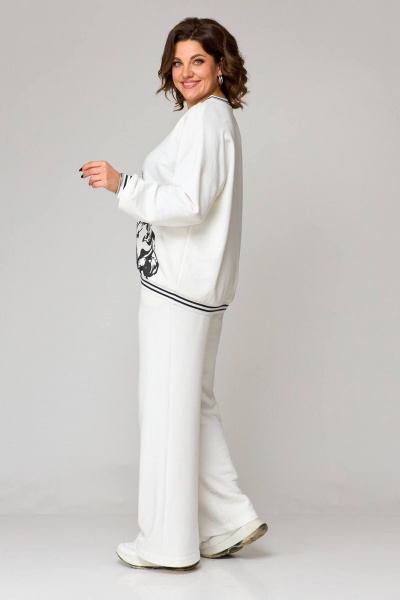 Комфортный трикотажный брючный комплект с контрастным принтом Koketka i K 1158-1 - фото 8
