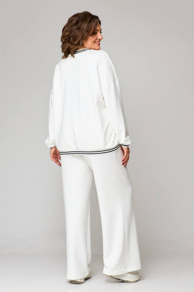 Комфортный трикотажный брючный комплект с контрастным принтом Koketka i K 1158-1 - фото 7