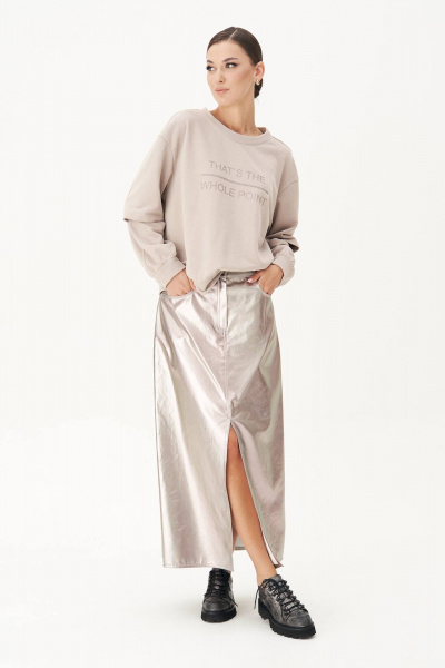 Демисезонная юбка-карандаш с эффектным швом и разрезом длиной 90 см Fantazia Mod 4891 - фото 2