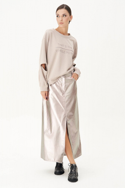 Демисезонная юбка-карандаш с эффектным швом и разрезом длиной 90 см Fantazia Mod 4891 - фото 1