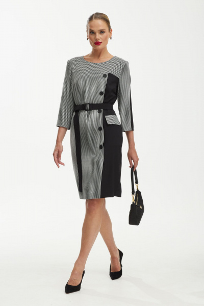 Платье классический силуэт, длина миди, из текстиля Твой имидж 1887 черный - фото 7