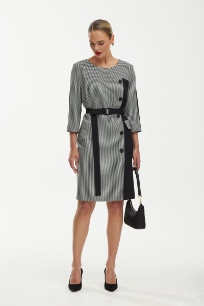 Платье классический силуэт, длина миди, из текстиля Твой имидж 1887 черный - фото 6