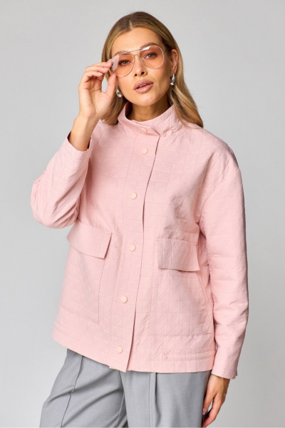 Демисезонный розовый жакет свободного силуэта на 5 кнопок Laikony L-451 розовый - фото 3