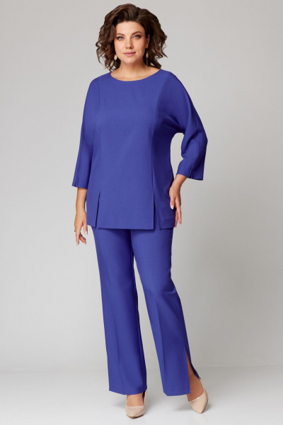 Деловой блейзер и широкие брюки из костюмной ткани Мишель стиль 1211 фиалка - фото 9